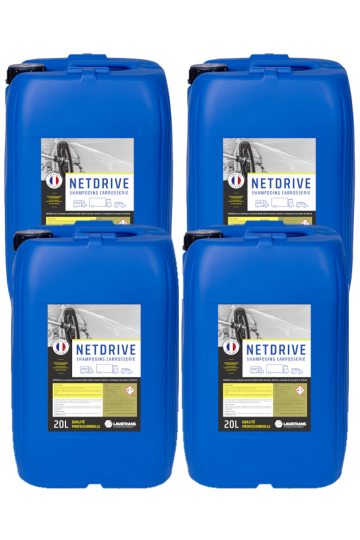 4 x NETDRIVE | Shampoing carrosserie tous véhicules | bidon 20L