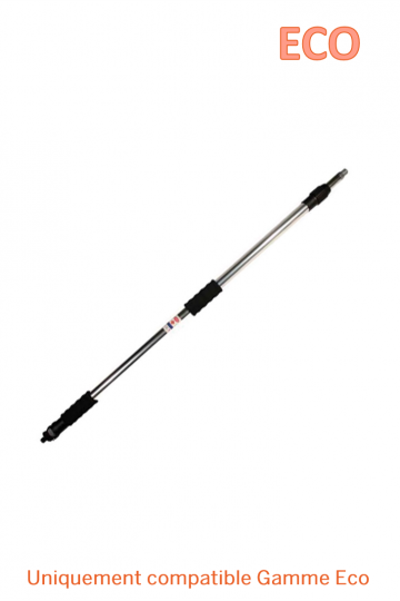 Manche alu télescopique à passage d'eau avec robinet On/Off, 150 - 300 cm