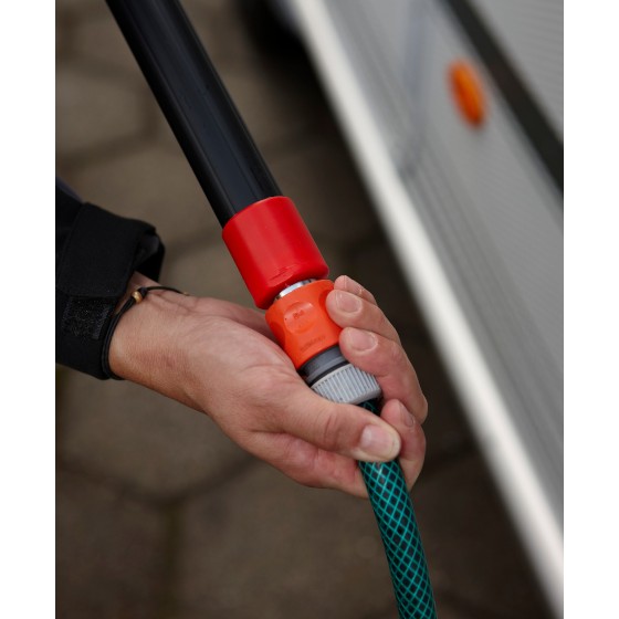 Manche alu télescopique à passage d’eau avec clic, 106 - 160 cm, VIKAN