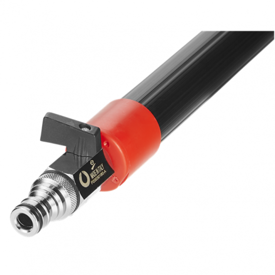 Manche alu télescopique à passage d'eau avec clic et robinet on/off, 106 - 160 cm, VIKAN