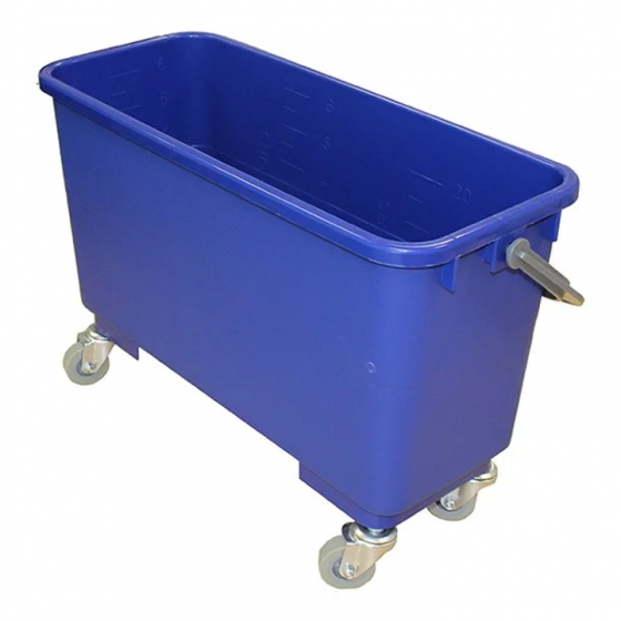 Seau à roulettes 25L avec grille intégrée